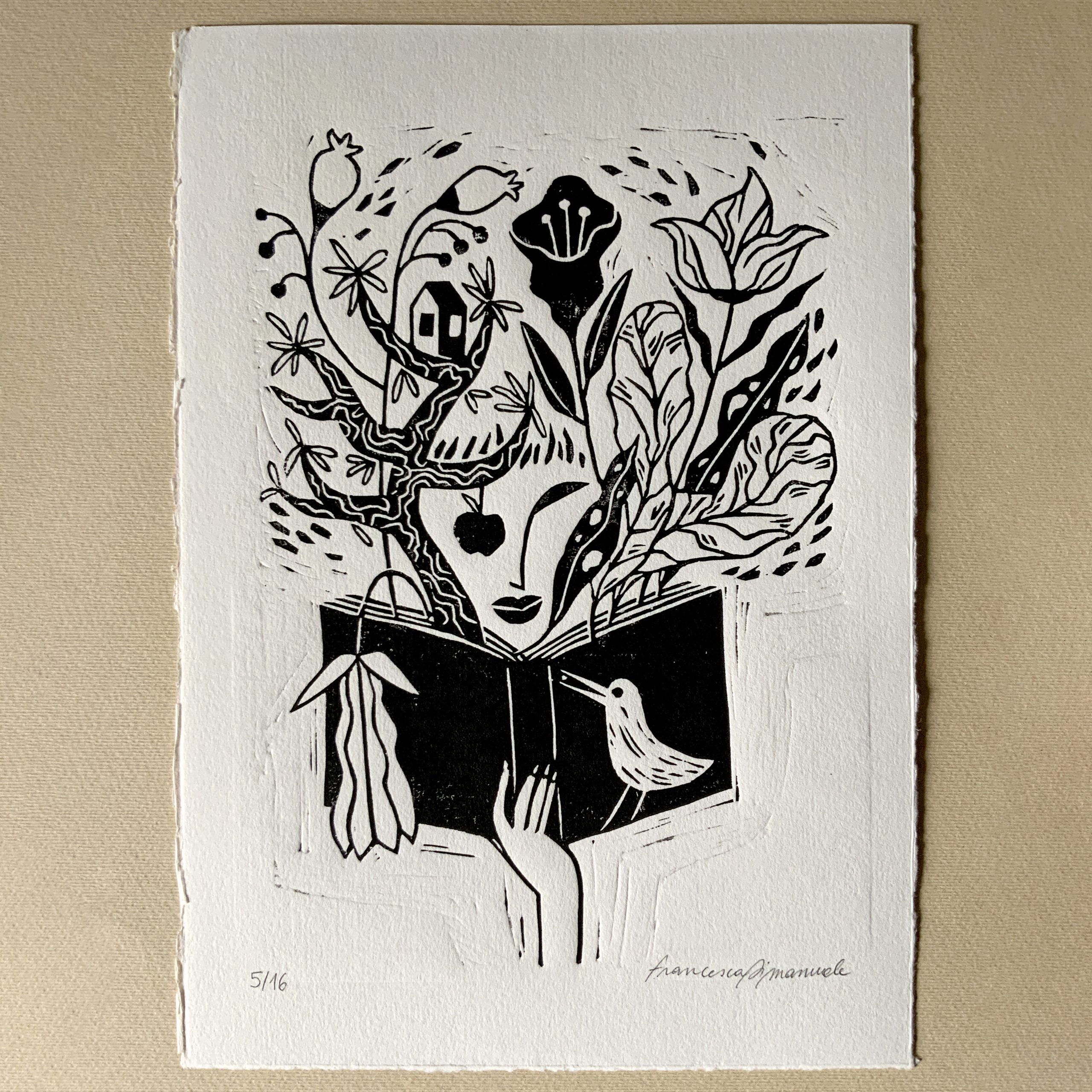 NUE_linocut_wild reading_5b