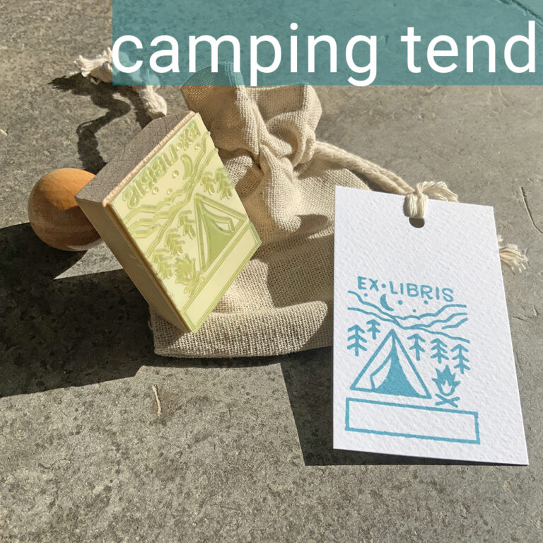 ex libris handmade_standard-en-camping tend_francesca-dimanuele-t